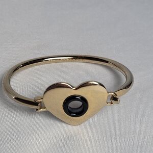 Marc by Marc Jacobs Hole Hearted Gold Tone & Black Peep Hole Bracelet